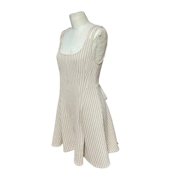 Anthropologie Maeve Jacquard Lace-Up Mini Dress Jumper Stripe Pink Size Small - Picture 5 of 15